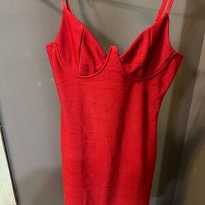 Red Strappy Bodycon Dress
